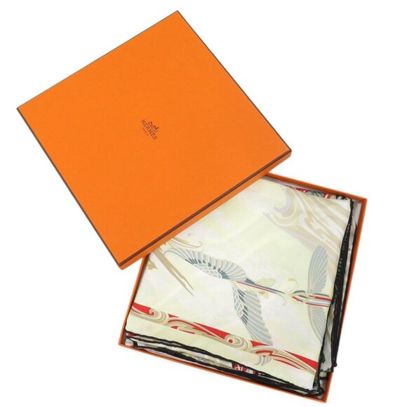 HERMES Authentic Black Silk Scarf - Picture 2 of 6